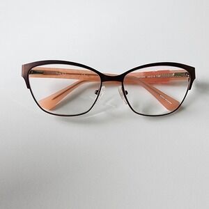 Nicole Miller Eden Eyeglass Frames‎ Copper Metal Pink Full Glasses *Frame Only